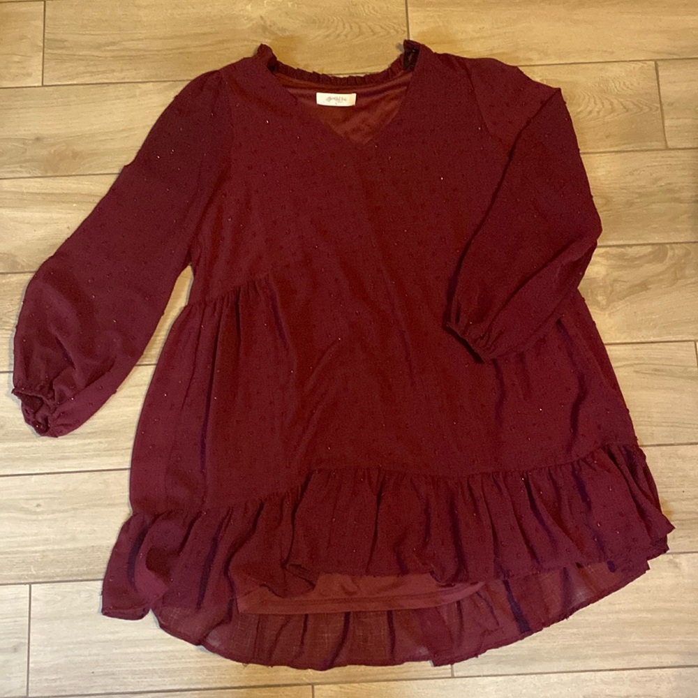 Maroon Dress with Sparkles